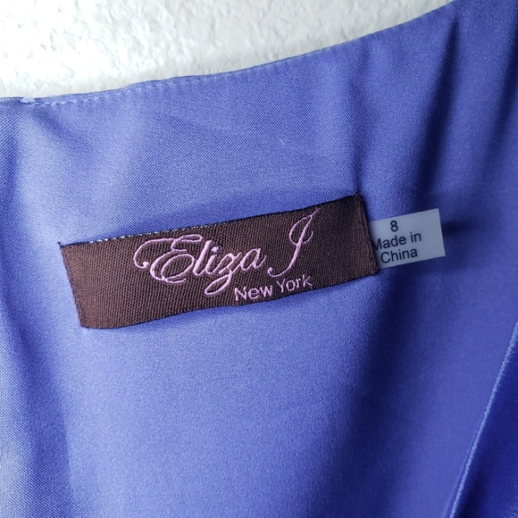 NEW Eliza J Size 8 Blue Belt Dress - Picture 2 of 7